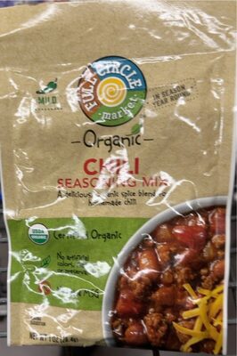 Organic chili seasoning mix front packaging