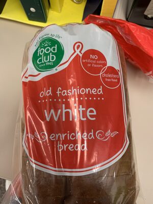 Old fashioned white bread, old fashioned white front packaging