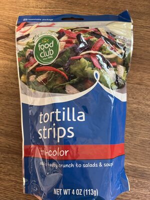 Tri-color tortilla strips, tri-color front packaging
