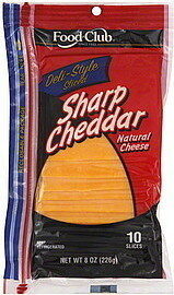 Deli-Style Sliced Sharp Cheddar Cheese front packaging