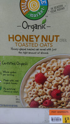 Honey Nut Toasted Oats Cereal front packaging