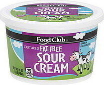 Fat free sour cream front packaging