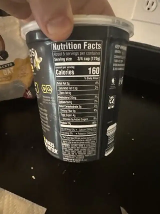 Oikos Pro 23g Protein Vanilla ingredients label