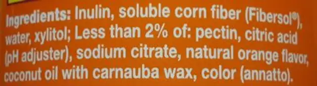 Fiber Gummies ingredients label