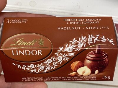 Lindt hazel nut front packaging