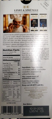 Lindt, dark chocolate, intense mint