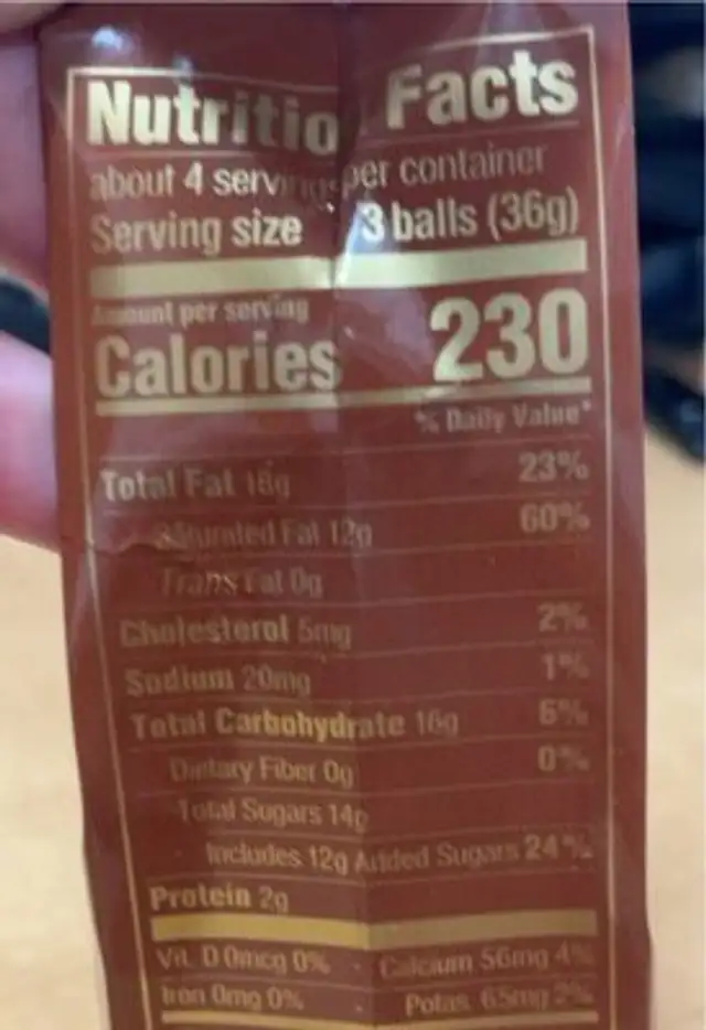 Lindor hazelnut milk chocolate truffles nutrition facts table