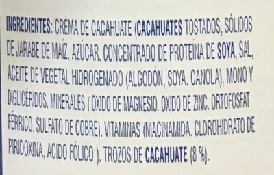 Reduced Fat Creamy Peanut Butter ingredients label