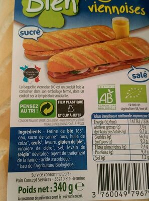 Baguettes viennoises