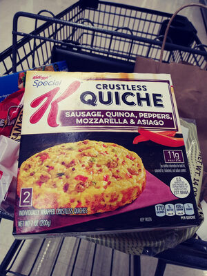 Sausage, quinoa, peppers, mozzarella & asiago crustless quiche, sausage, quinoa, peppers, mozzarella & asiago