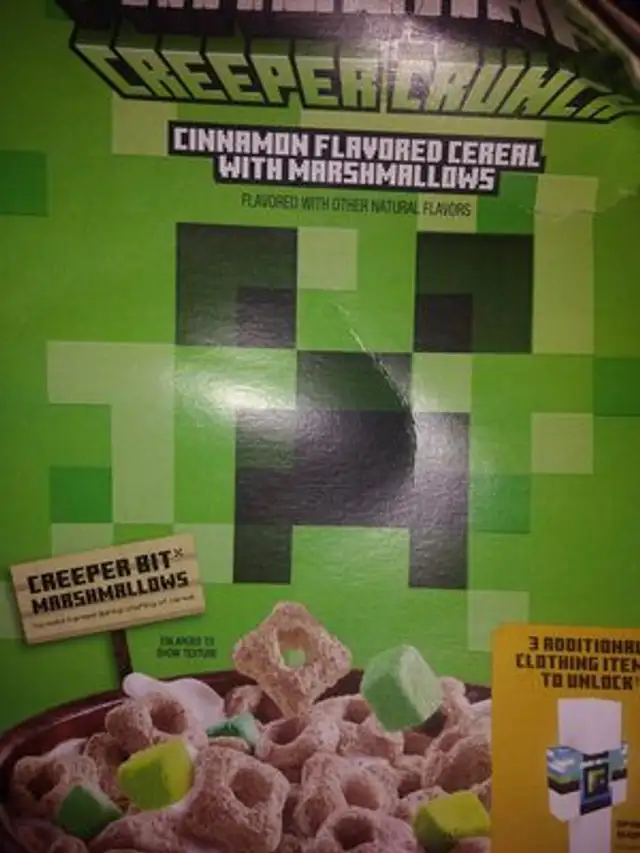 Minecraft Creeper Crunch ingredients label