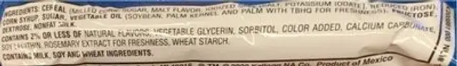 frosted flakes cereal bars nutrition facts table