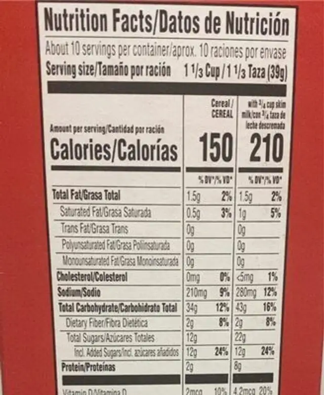 froot loops nutrition facts table