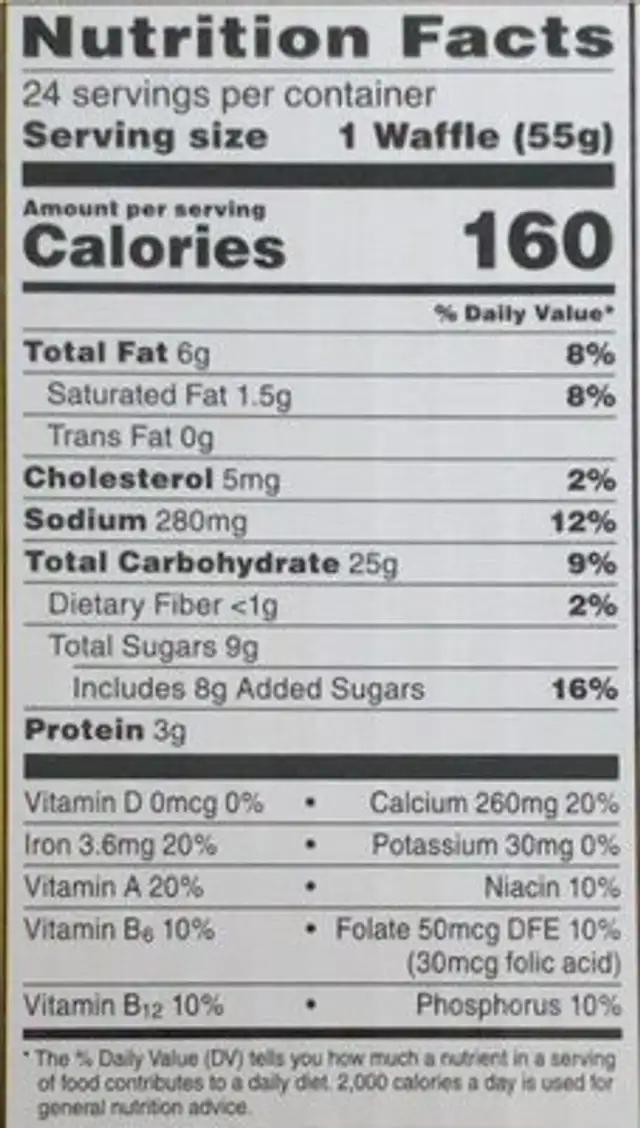 Thick & Fluffy Salted Caramel nutrition facts table