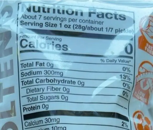 Van holten's nutrition facts table