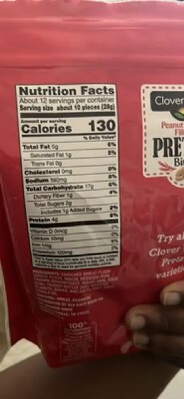 Peanut Butter Filled Pretzel Bites nutrition facts table