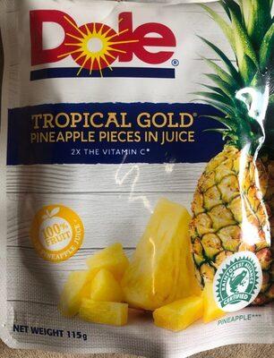 Dole Pineapple Pieces In Juice front packaging