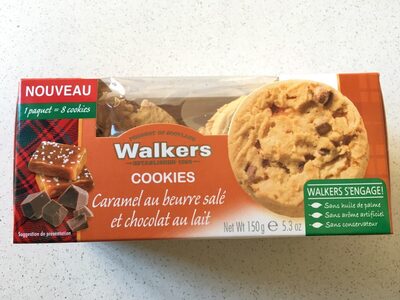 Cookies chocolat caramel beurre salé front packaging