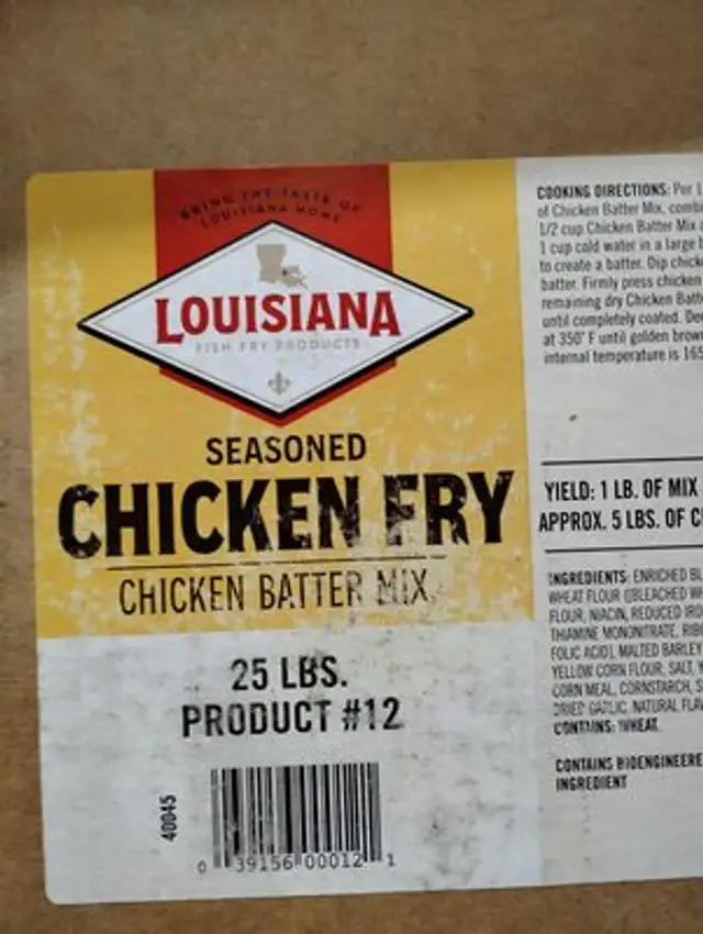 chicken fry ingredients label