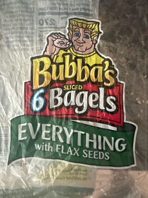 Slice bagels 6, everything with flax seeds