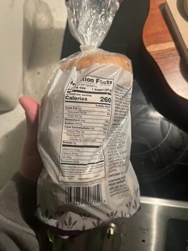 bagels nutrition facts table