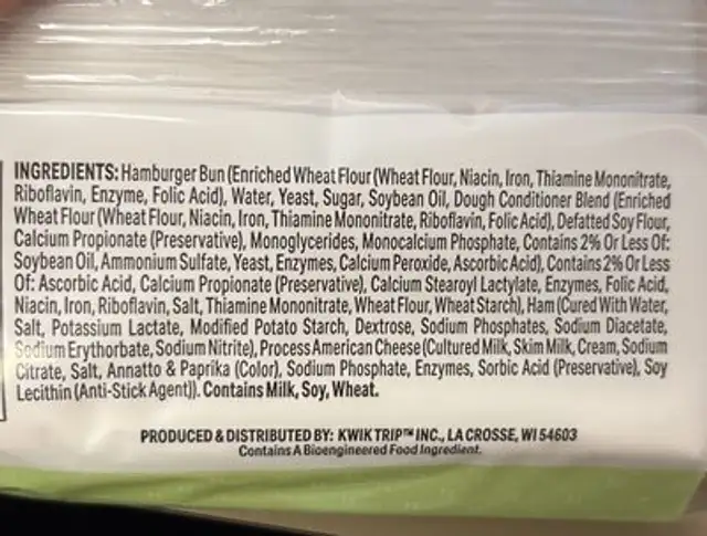 Twin Ham Sandwuiches ingredients label
