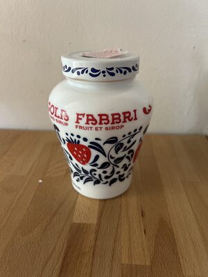 Fabbri stawberries in heavy syrup front packaging