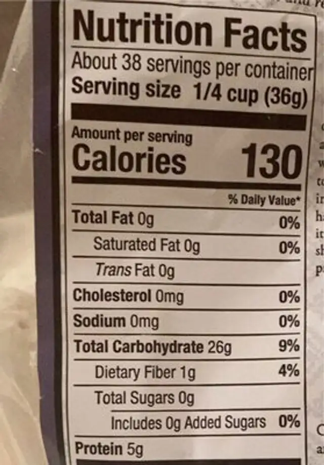 unbleached enriched artisan bread flour nutrition facts table