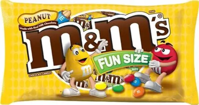 Peanut chocolate candy fun size ounce front packaging
