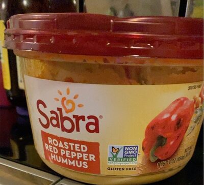 Roasted red pepper hummus front packaging