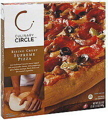 Rising crust supreme pizza front packaging