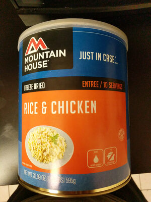 Freeze dried rice & chicken entree