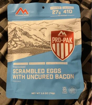 Scrambled Eggs with Uncured Bacon front packaging