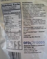Freeze-dried breakfast skillet servings
