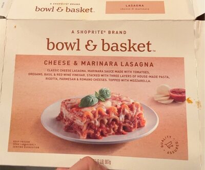 Cheese & marinara lasagna front packaging
