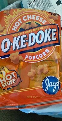 O-KE-DOKE HOT CHEESE POPCORN front packaging