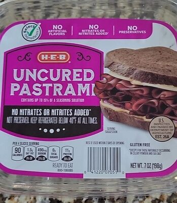 HEB uncured pastrami