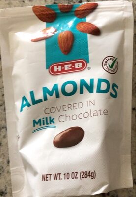 Almonds covered in milk chocolate