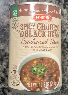 Spicy chorizo and black bean soop