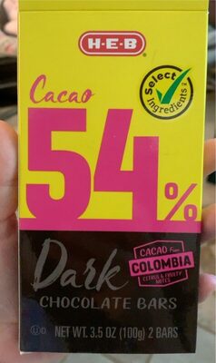 Cacao 54% Dark Chocolate Bars front packaging