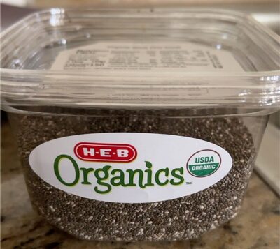 Organic blach chia seeds front packaging