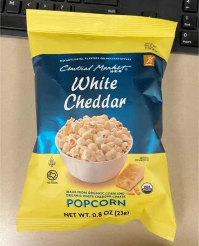 White Cheddar Popcorn front packaging