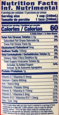 Almond Original Almond Milk nutrition facts table