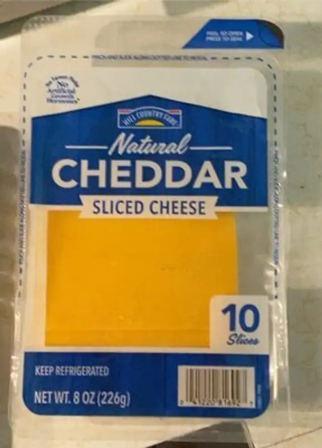 Natural cheddar front packaging
