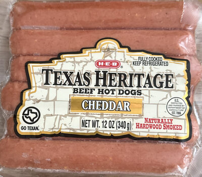Texas Heritage Beef Hot Dogs Cheddar