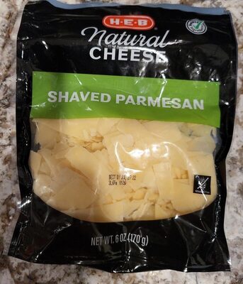 Shaved parmesan cheese front packaging