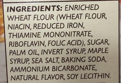 Maple Creme Sandwich Cookies ingredients label