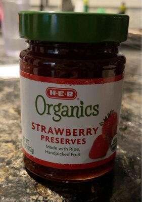 H-E-B Organics Strawberry Preserves front packaging