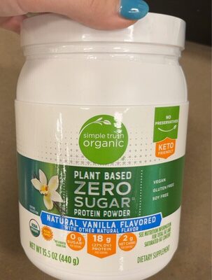 Simple truth organic plant based zero sugar protein powder
