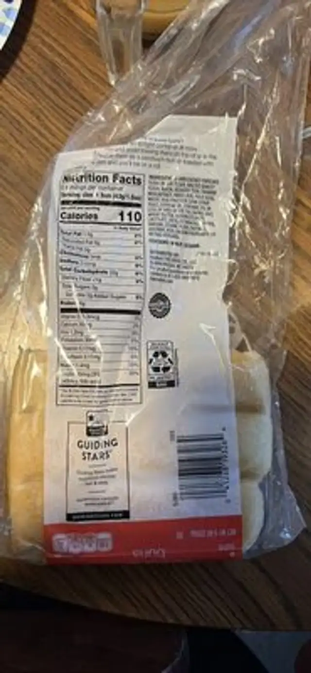 frankfurter buns nutrition facts table